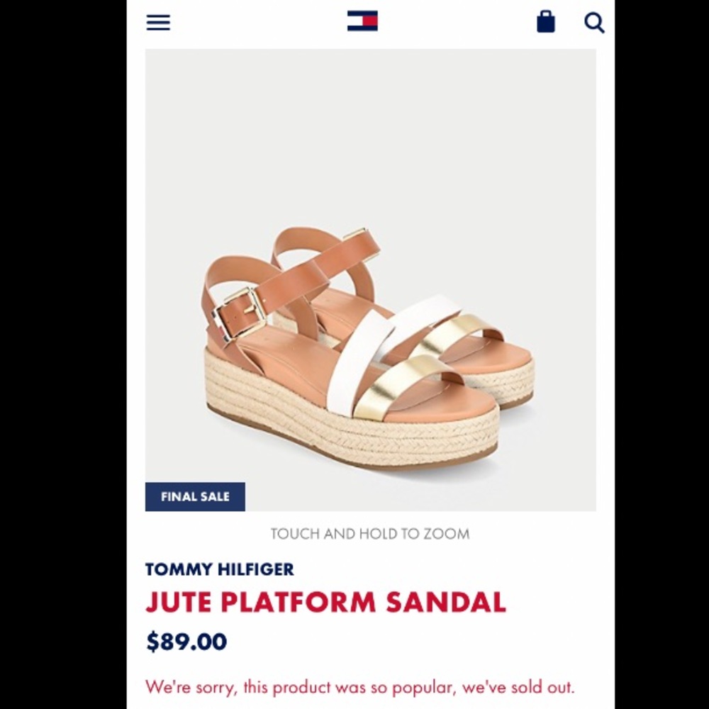 NWOT Tommy Hilfiger Tri-color Vegan 🌱 Leather Espadrille Jute Platform Sandals - Picture 10 of 11